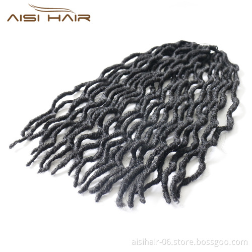 Aisi Hair Synthetic 16 Inch Crochet Hair Braids Faux Locs Afro Crochet Curly Goddess Braiding Hair for Black Women